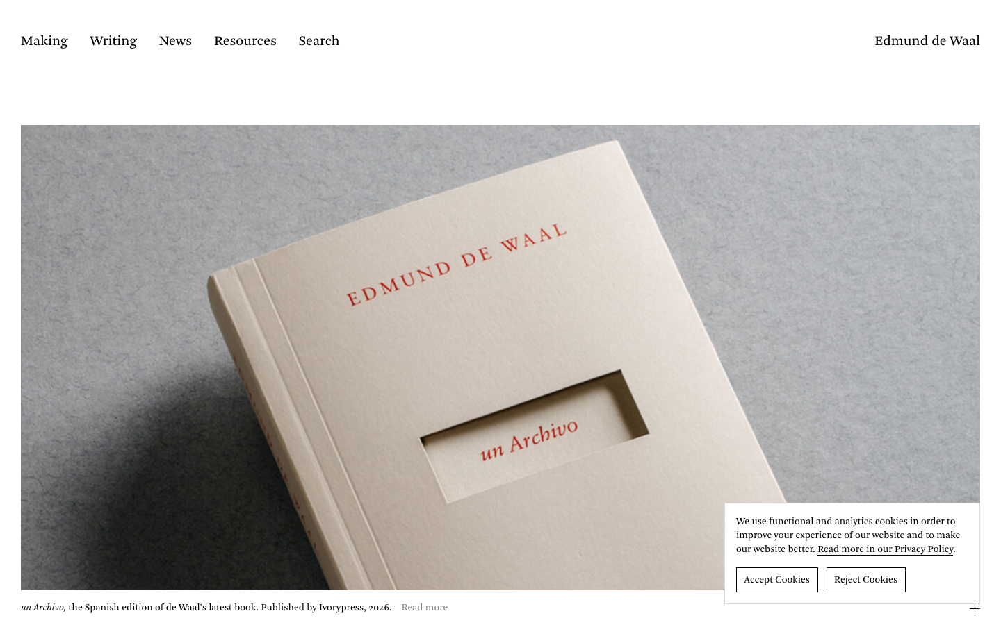 Portfolio site for edmunddewaal.com