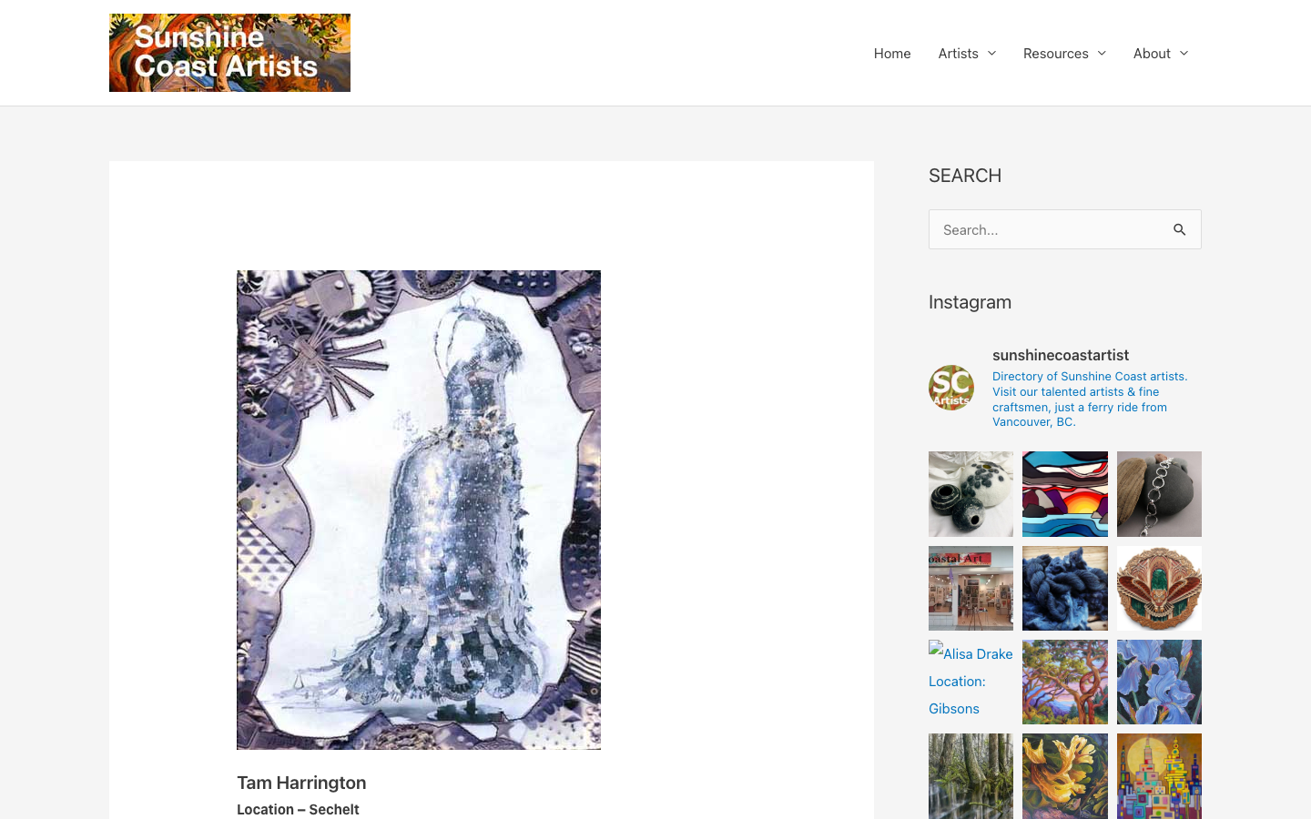 Portfolio site for sunshinecoastartists.org